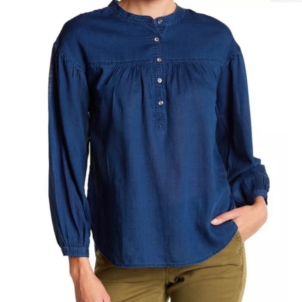 J. Crew | Dark Chambray Popover Top Size 8